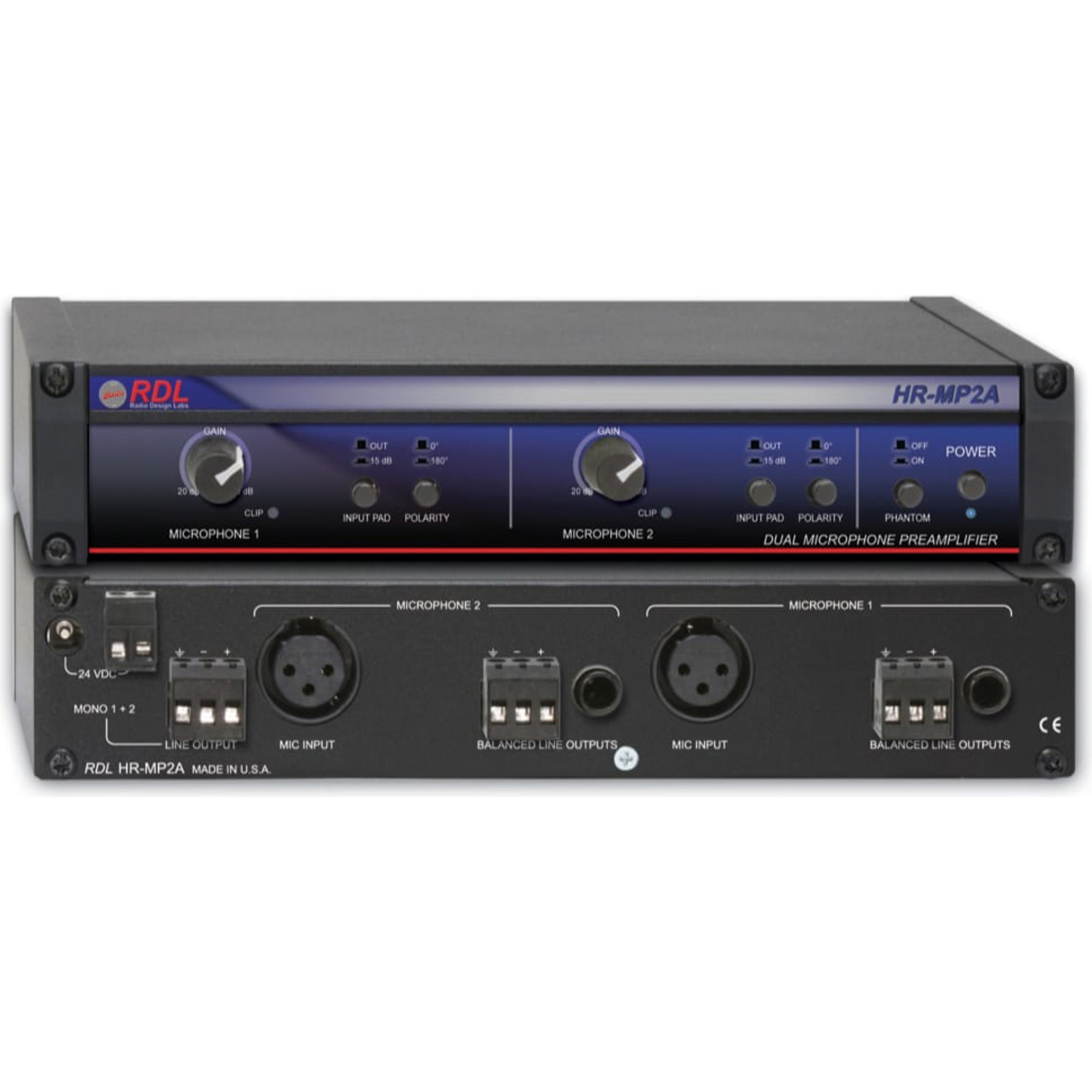 RDL HR-MP2A Dual Microphone Preamplifier