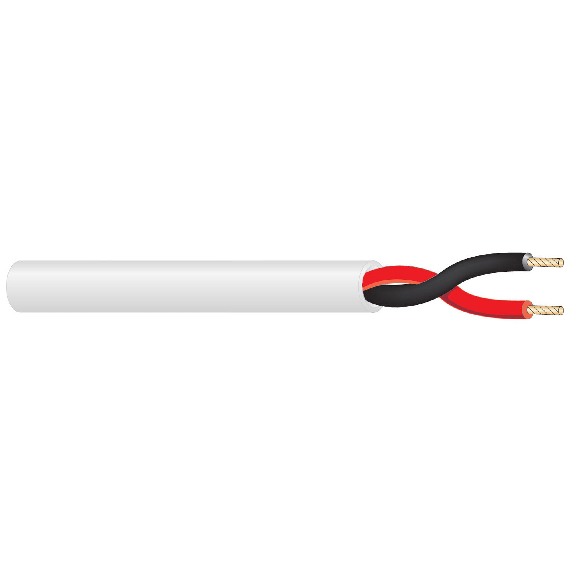 West Penn 224 Non-Plenum 18/2 Unshielded CMR Speaker Wire (White, 1000' Roll)