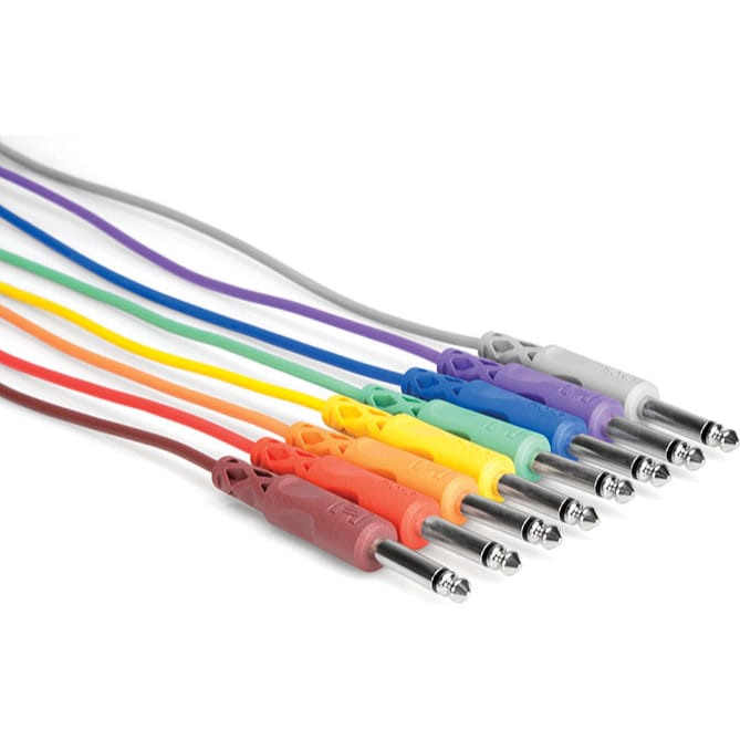 Hosa CPP-890 8-Pack of 1/4" TS to 1/4" TS Unbalanced Patch Cables (3')