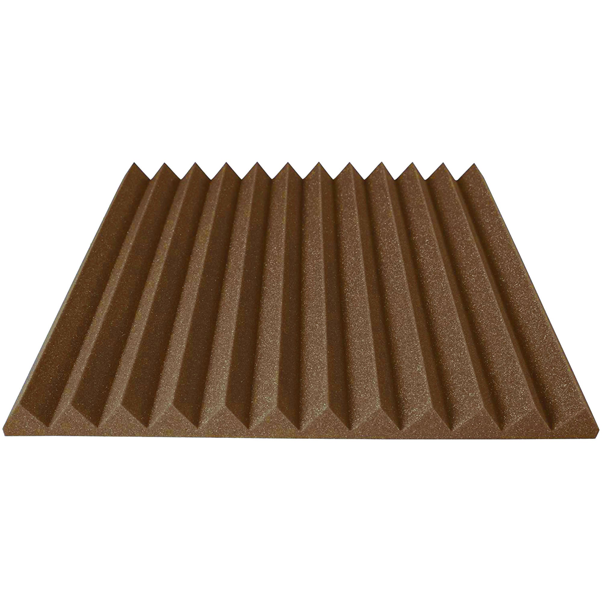 Performance Audio 24" x 24" x 2" Wedge Acoustic Foam Panel (Brown, 12 Pack)