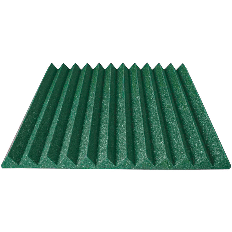 Performance Audio 24" x 24" x 2" Wedge Acoustic Foam Panel (Forest Green, 12 Pack)