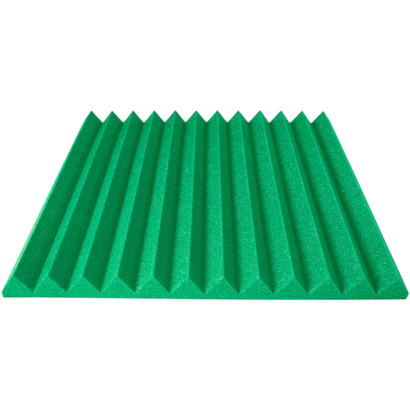 Performance Audio 24" x 24" x 2" Wedge Acoustic Foam Panel (Kelly Green, 12 Pack)