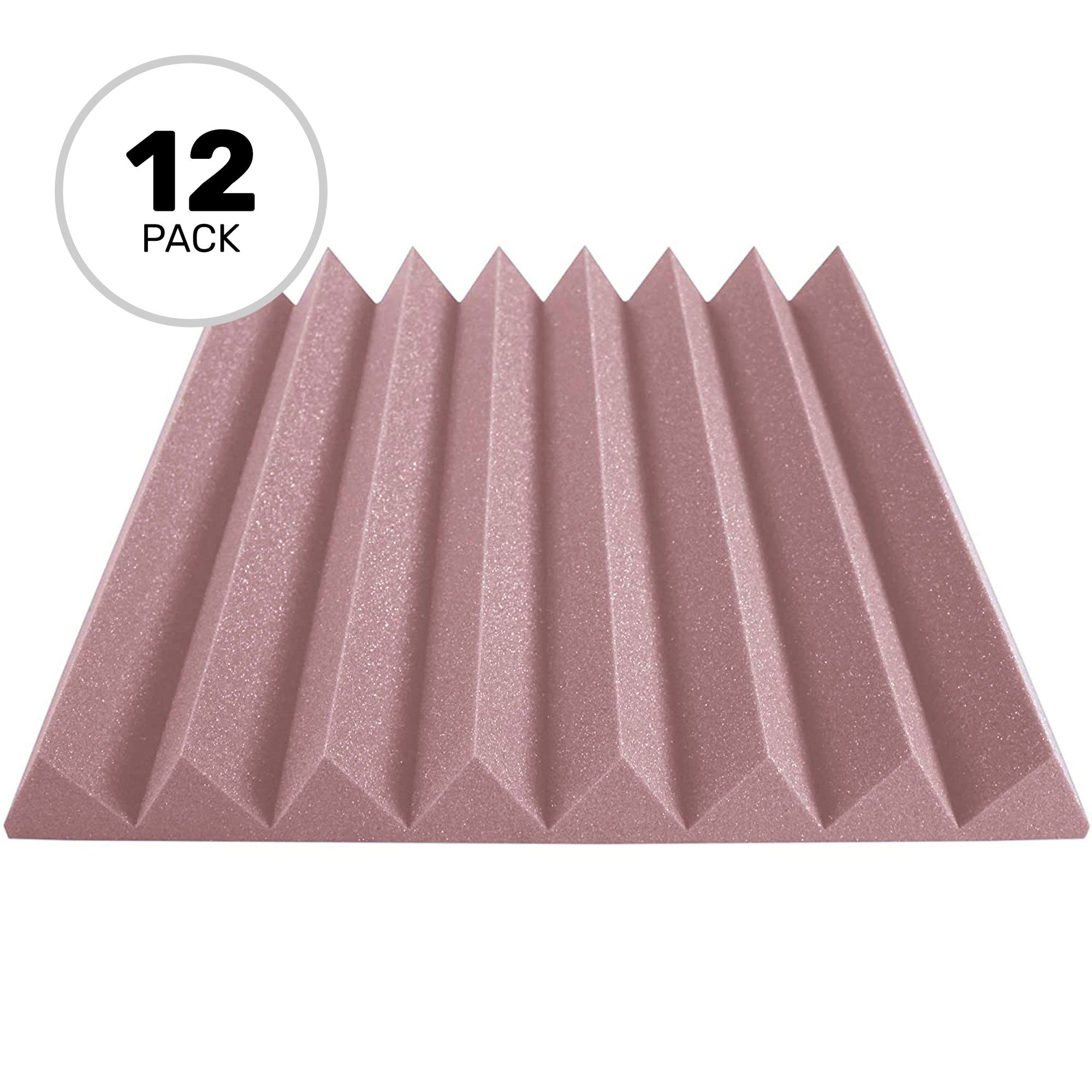 Performance Audio 24" x 24" x 3" Wedge Acoustic Foam Panel (Rosy Beige, 12 Pack)