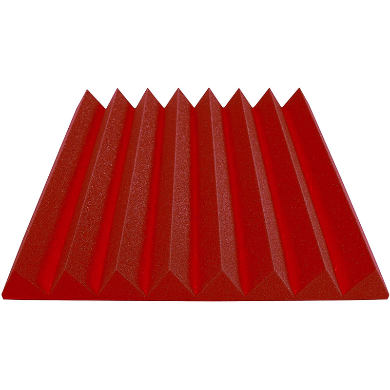 Performance Audio 24" x 24" x 3" Wedge Acoustic Foam Panel (Red, 12 Pack)