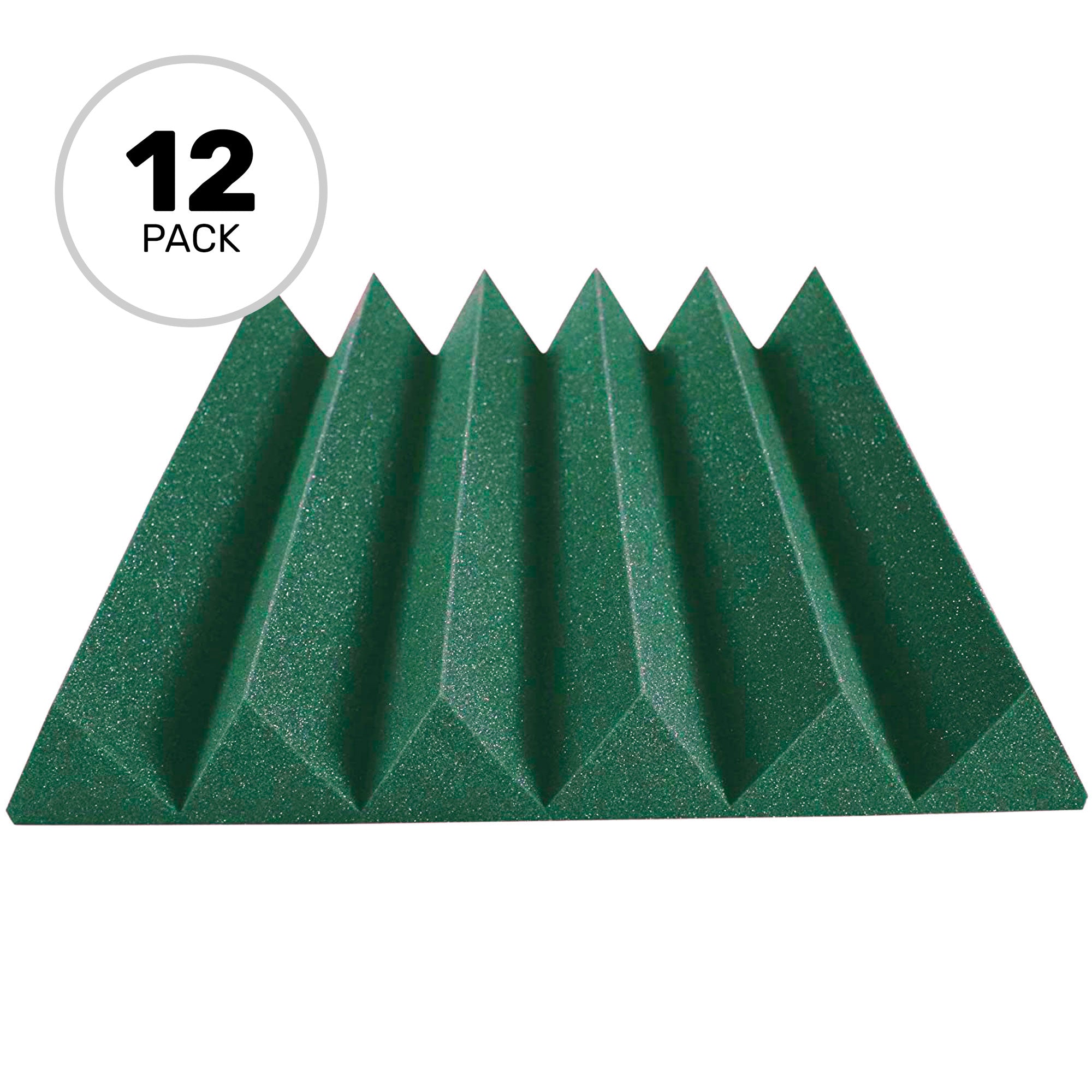 Performance Audio 24" x 24" x 4" Wedge Acoustic Foam Panel (Forest Green, 12 Pack)