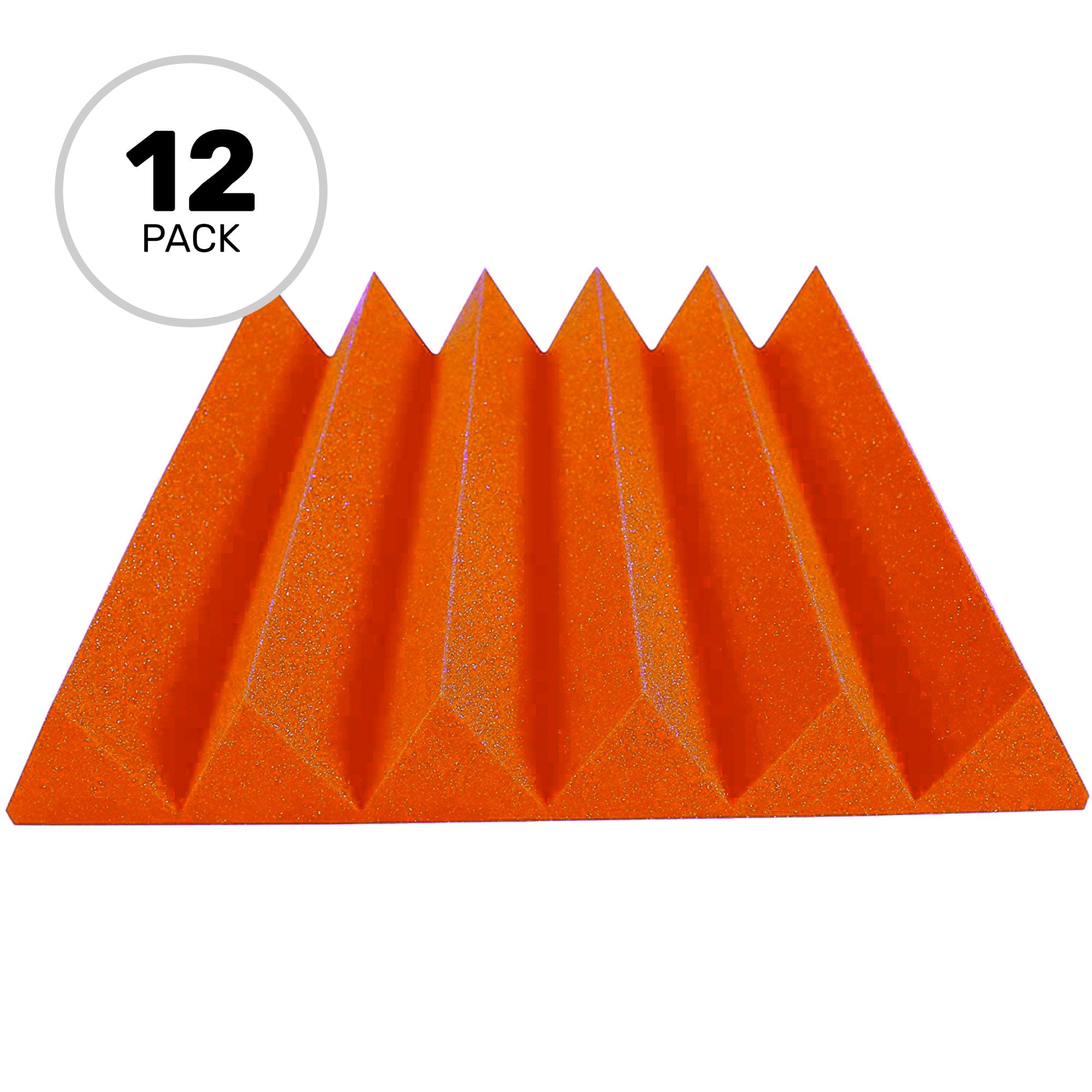 Performance Audio 24" x 24" x 4" Wedge Acoustic Foam Panel (Orange, 12 Pack)