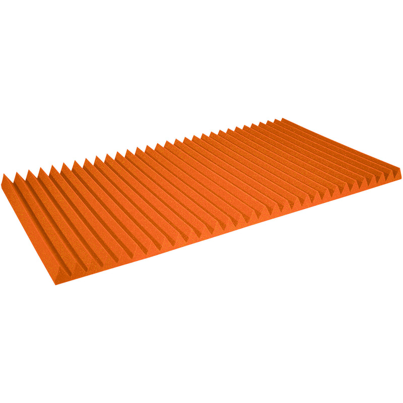 Performance Audio 24" x 48" x 2" Wedge Acoustic Foam Panel (Orange, 6 Pack)