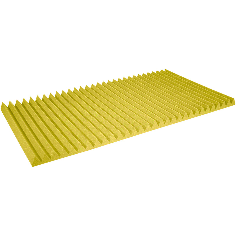 Performance Audio 24" x 48" x 2" Wedge Acoustic Foam Panel (Yellow, 6 Pack)