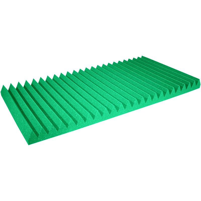 Performance Audio 24" x 48" x 3" Wedge Acoustic Foam Panel (Kelly Green, 6 Pack)