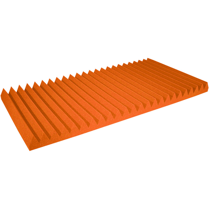 Performance Audio 24" x 48" x 3" Wedge Acoustic Foam Panel (Orange, 6 Pack)