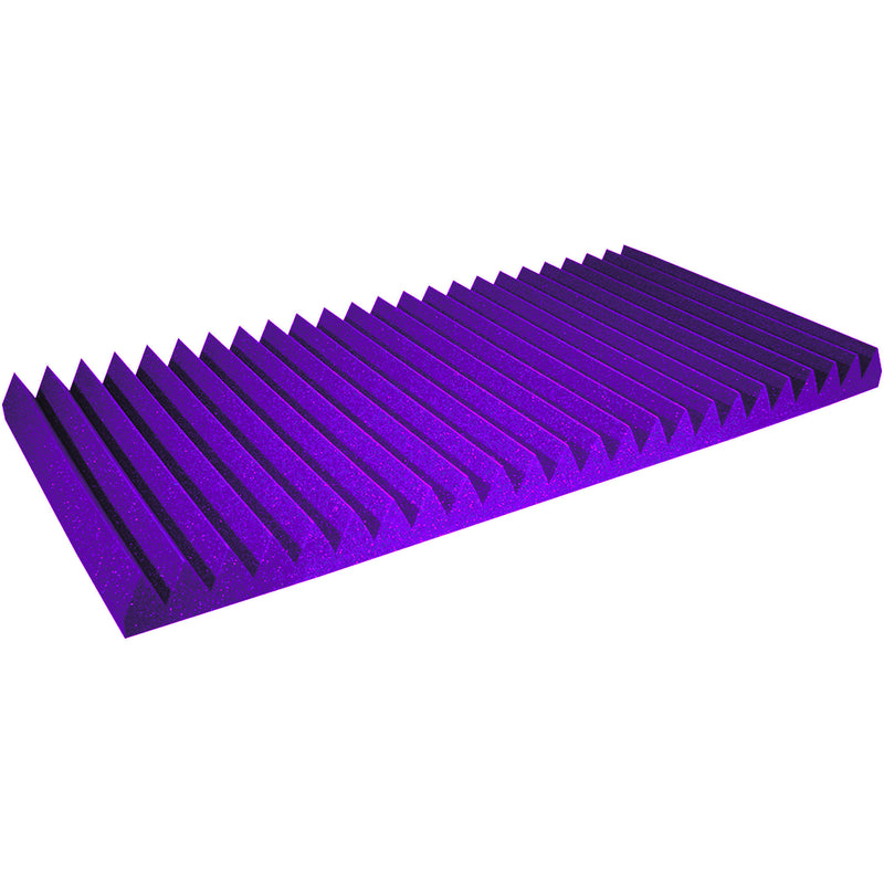 Performance Audio 24" x 48" x 3" Wedge Acoustic Foam Panel (Purple, 6 Pack)