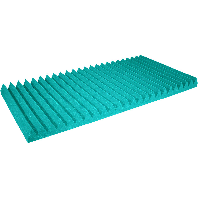Performance Audio 24" x 48" x 3" Wedge Acoustic Foam Panel (Teal, 6 Pack)