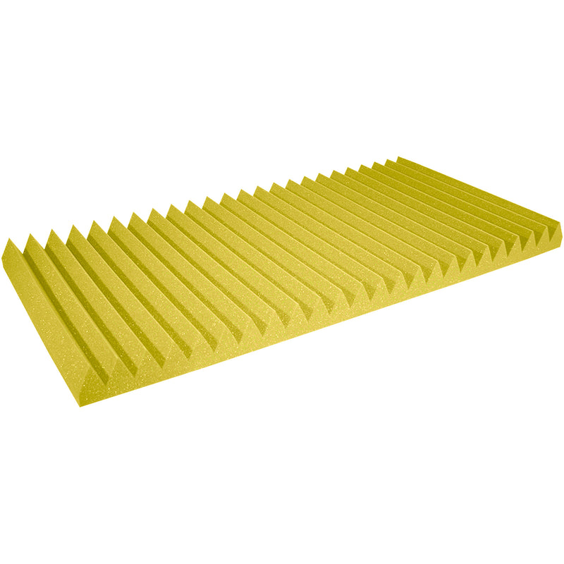 Performance Audio 24" x 48" x 3" Wedge Acoustic Foam Panel (Yellow, 6 Pack)