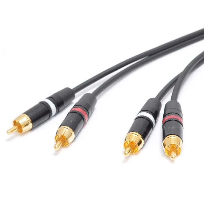 Custom Cables Dual RCA to RCA Analog Audio Cable Made from Mogami W2528 & Premium Connectors