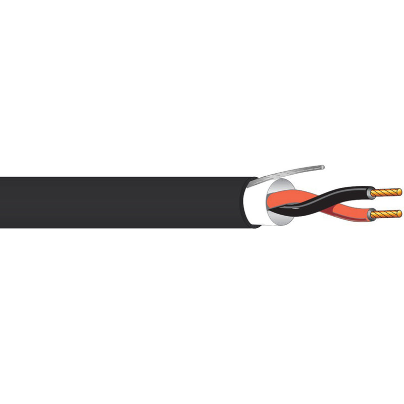 West Penn 25291B Plenum 22/2 Shielded CMP Audio and Control Cable (Black, 1000' Roll)