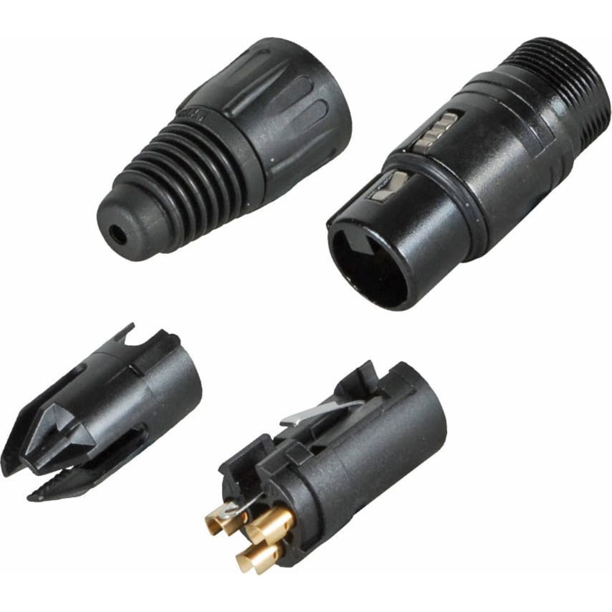 Neutrik NC3FX-B Female 3-Pin XLR Cable Connector (Black/Gold, Box of 100)