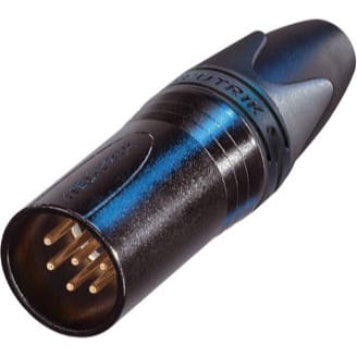 Neutrik NC6MXX-B Male 6-Pin XLR Cable Connector (Black/Gold)