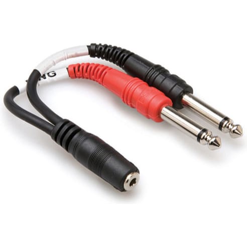 Hosa YMP-434 Female 3.5mm TRS to Dual Male 1/4" TS Stereo Breakout Cable