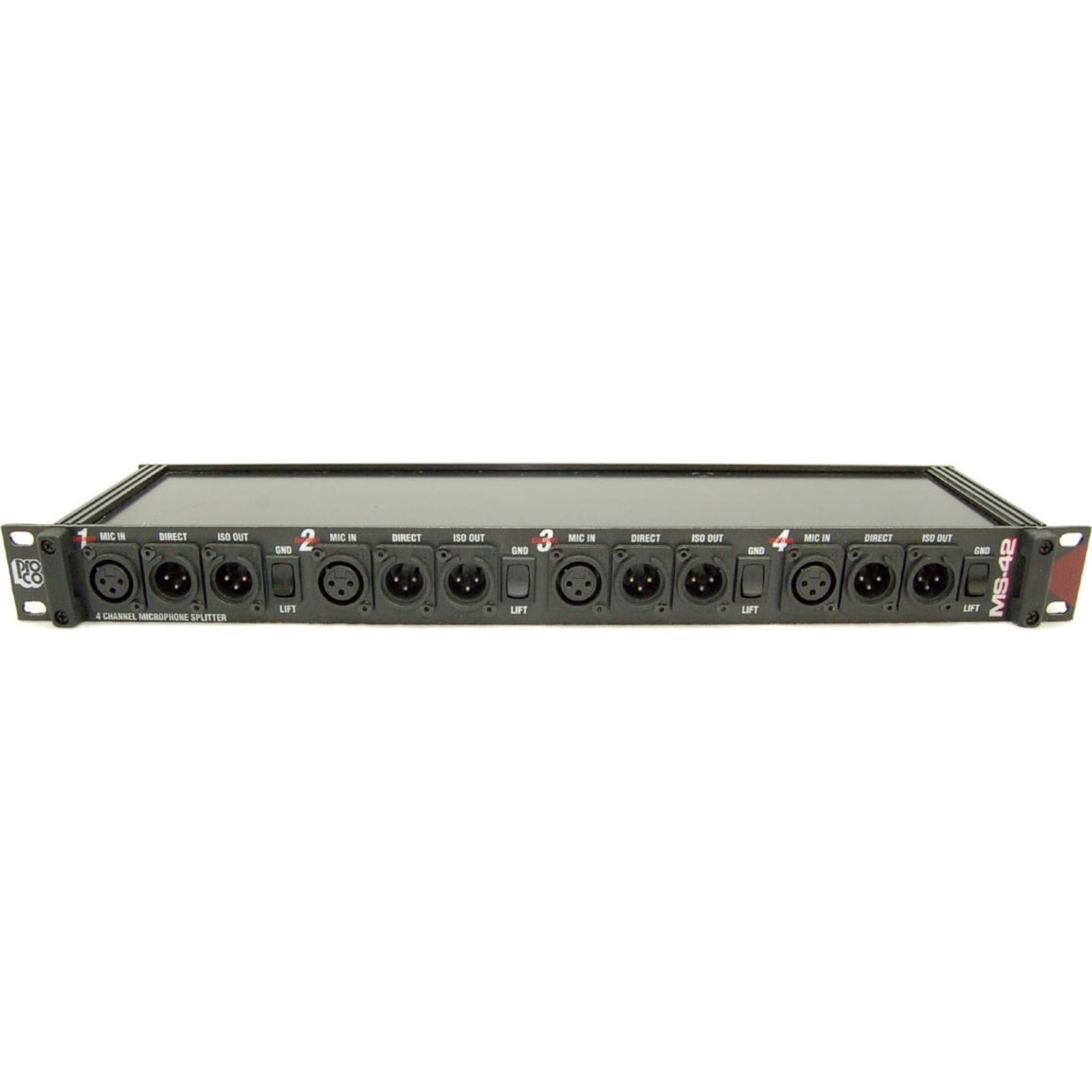 RapcoHorizon Pro Co MS42A 4 Channel (2 Way) Rackmount Mic Splitter