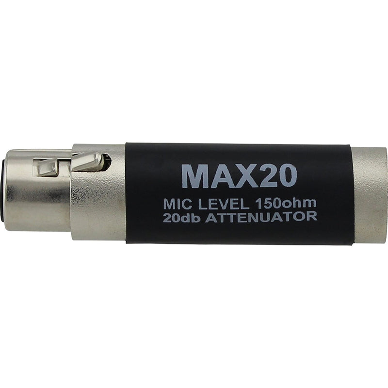RapcoHorizon Pro Co MAX20 In-Line Pad with 20 dB of Mic Attenuation, XLR Male to Female
