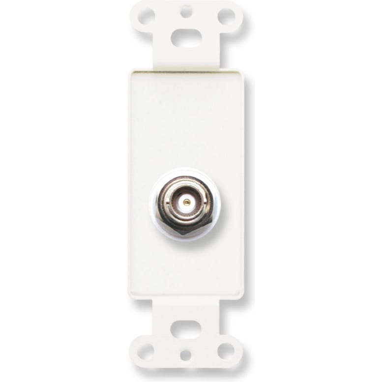 RDL D-BNC/D Insulated Double BNC Jack on Decora Plate (White)