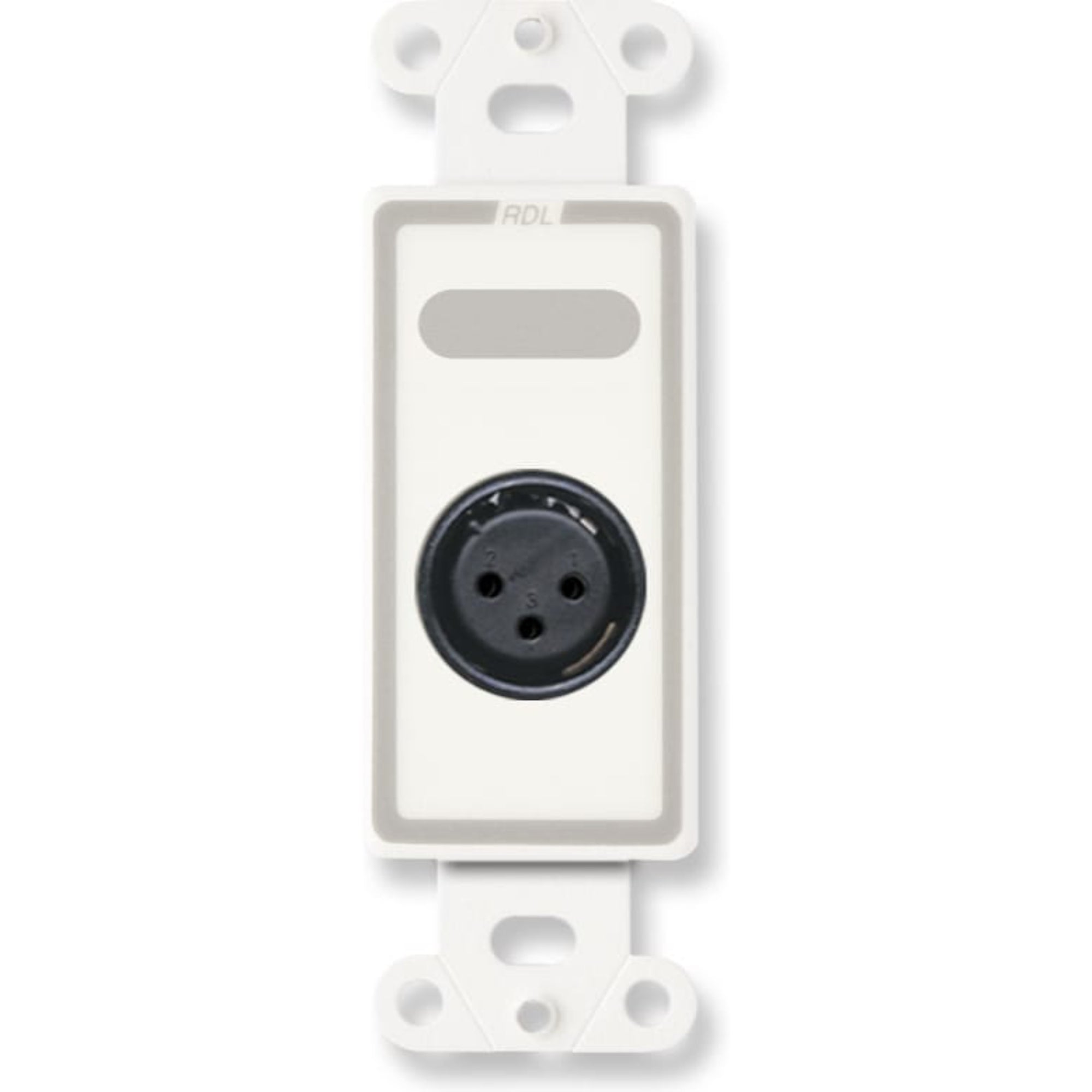 RDL D-XLR3F XLR 3-Pin Female Jack on Decora Plate (White)