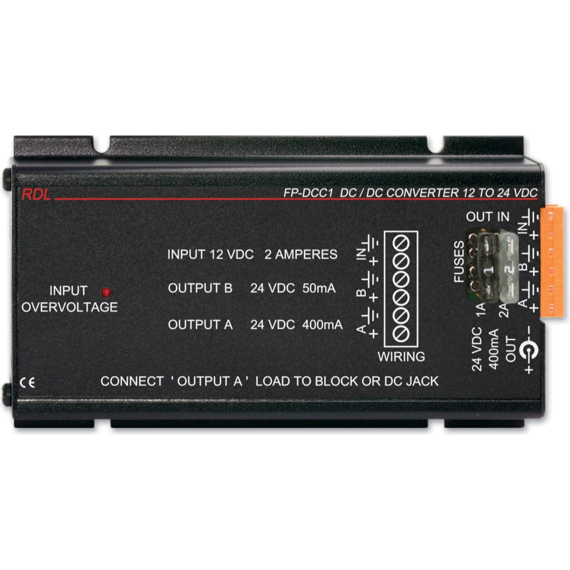 RDL FP-DCC1 12 Vdc to 24 Vdc Converter