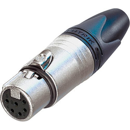Neutrik NC6FSXX Female 6-Pin XLR Cable Connector with Switchcraft Pin Layout (Nickel/Silver)