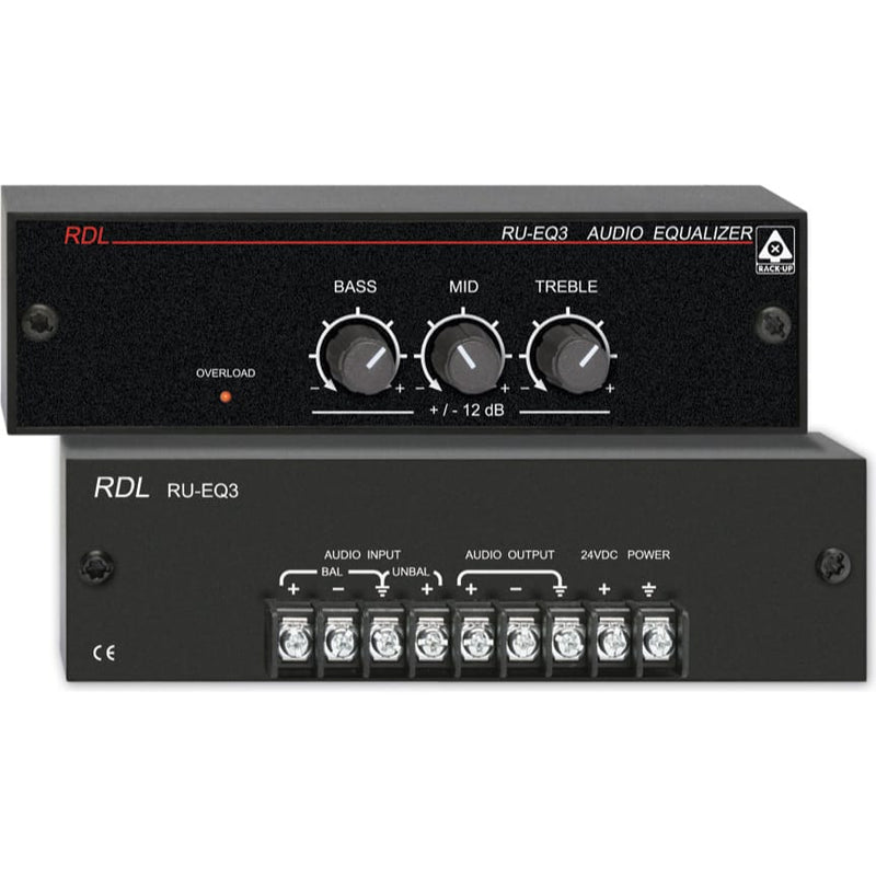 RDL RU-EQ3 Three Band Audio Equalizer with Knobs