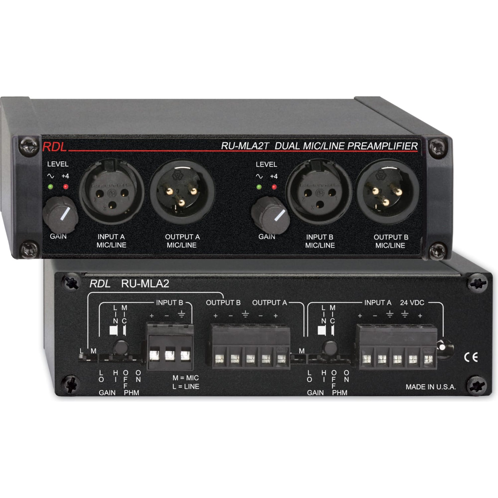 RDL RU-MLA2T Dual Microphone / Line Preamplifier
