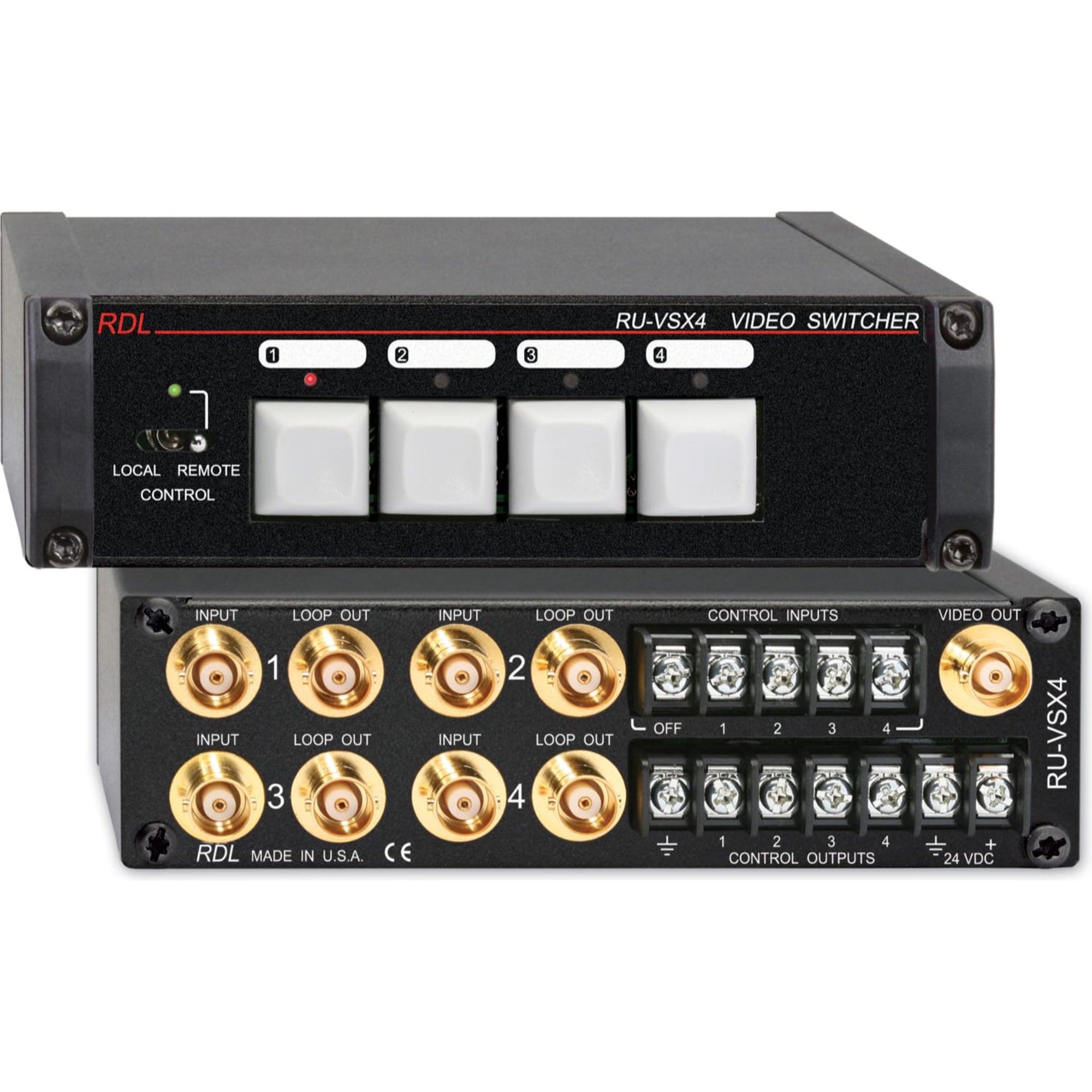 RDL RU-VSX4 Video Switcher 4x1 BNC