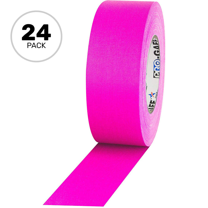 ProTapes Pro Gaff Premium Matte Cloth Gaffers Tape 2" x 50yds (Fluorescent Pink, Case of 24)