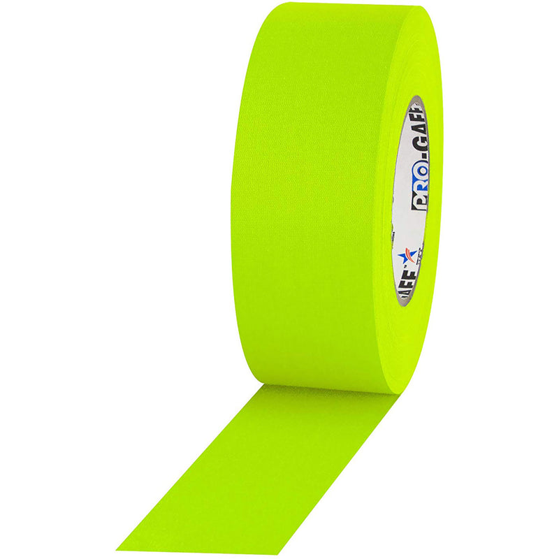 ProTapes Pro Gaff Premium Matte Cloth Gaffers Tape 2" x 50yds (Fluorescent Yellow, Case of 24)