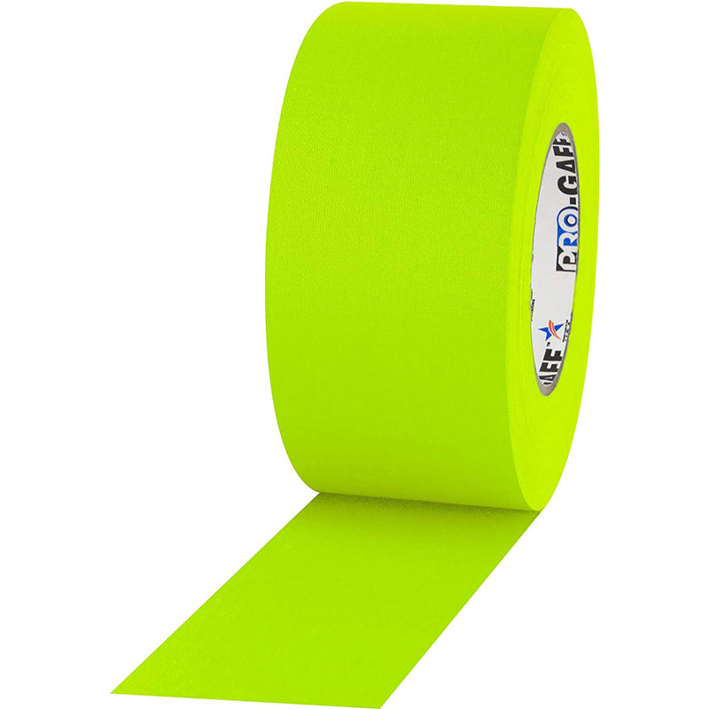 ProTapes Pro Gaff Premium Matte Cloth Gaffers Tape 3" x 50yds (Fluorescent Yellow, Case of 16)