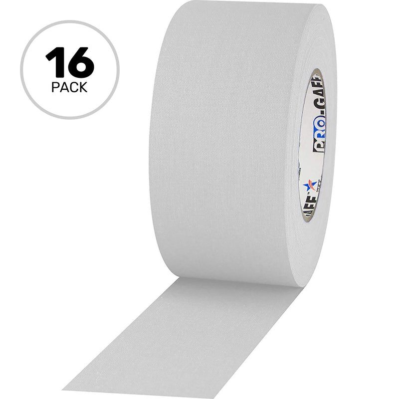 ProTapes Pro Gaff Premium Matte Cloth Gaffers Tape 3" x 55yds (White, Case of 16)