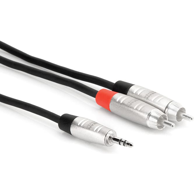 Hosa HMR-006Y REAN 3.5mm TRS to Dual RCA Pro Stereo Breakout Cable (6')