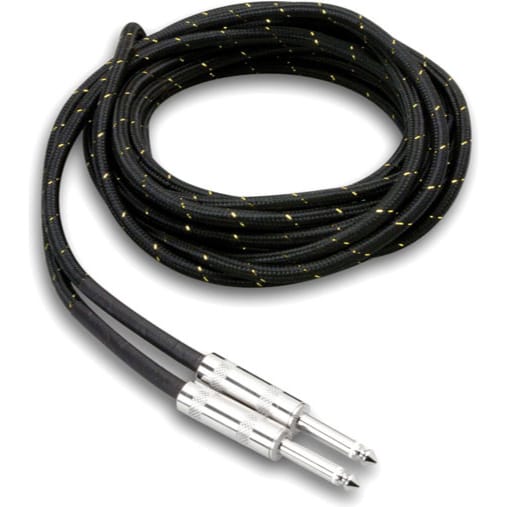 Hosa 3GT-18C4 Cloth Guitar Cable (Black/Gold)