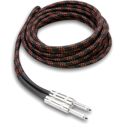 Hosa 3GT-18C5 Cloth Guitar Cable (Black/Red)
