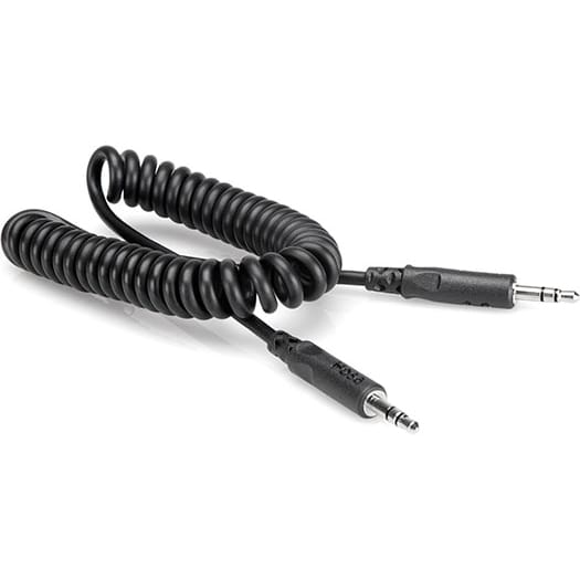 Hosa CMM-105C Coiled 3.5mm TRS to 3.5mm TRS Stereo Interconnect Cable (5')