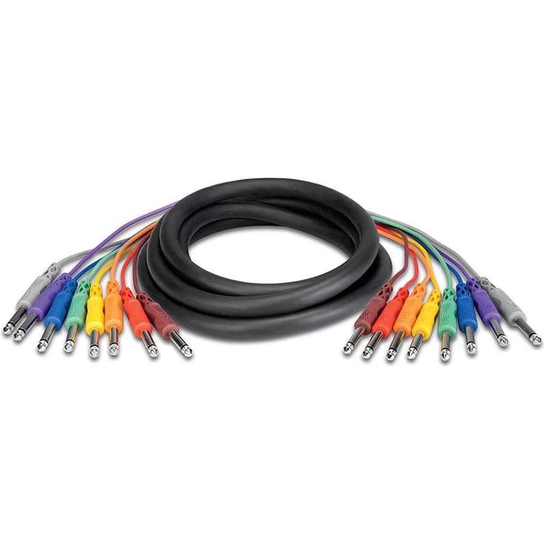 Hosa CPP-801 8-Channel 1/4" TS to 1/4" TS Unbalanced Audio Snake Cable (6.6')