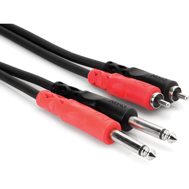 Hosa CPR-202 Dual 1/4" TS to Dual RCA Stereo Interconnect Cable (6.6')