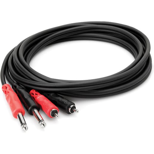 Hosa CPR-201 Dual 1/4" TS to Dual RCA Stereo Interconnect Cable (3.3')