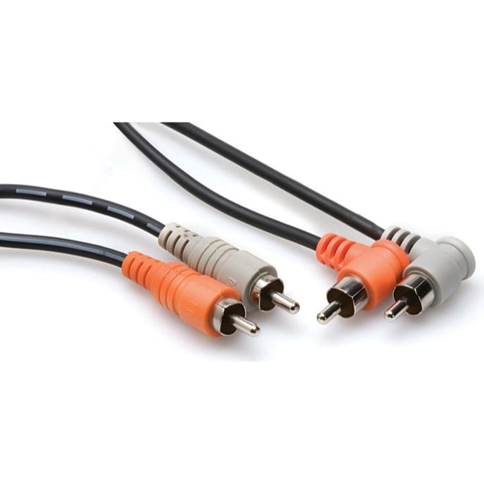 Hosa CRA-201R Dual RCA to Dual Right-Angle RCA Stereo Interconnect Cable (3.3')