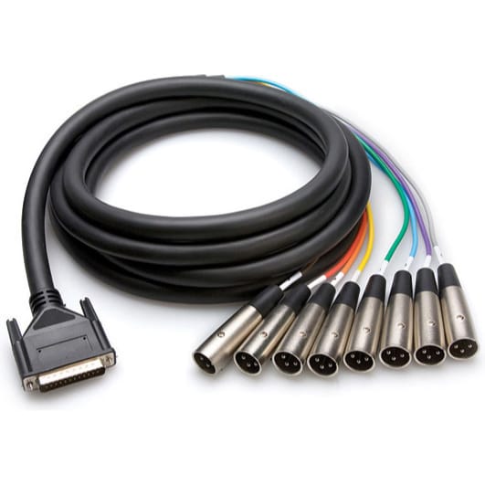Hosa DTM-807 8-Channel DB25 to XLR Male Balanced Audio Snake Cable (23')