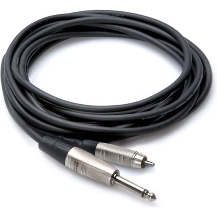 Hosa HPR-003 REAN 1/4" TS to RCA Pro Unbalanced Interconnect Cable (3')