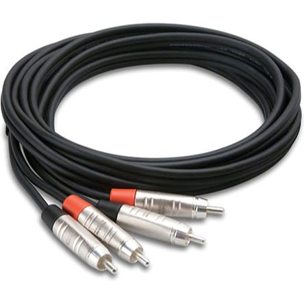 Hosa HRR-015X2 REAN Dual RCA to Dual RCA Pro Stereo Interconnect Cable (15')
