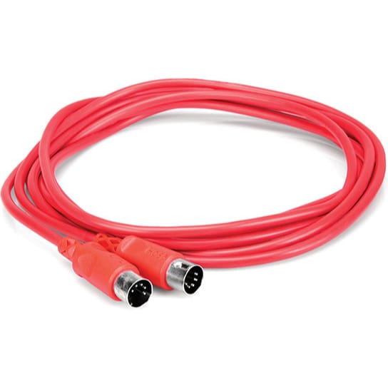 Hosa MID-303RD MIDI Cable (3', Red)