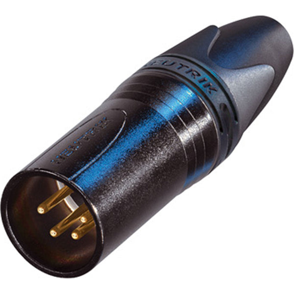 Neutrik NC4MXX-B Male 4-Pin XLR Cable Connector (Black/Gold)