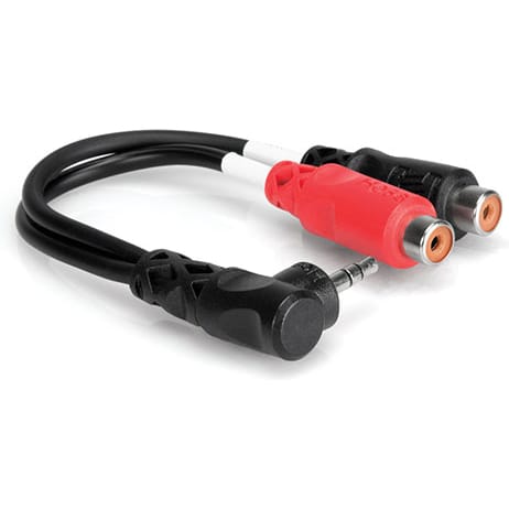 Hosa YRA-167 Right-Angle 3.5mm TRS Male to Duale RCA Female Stereo Breakout Cable