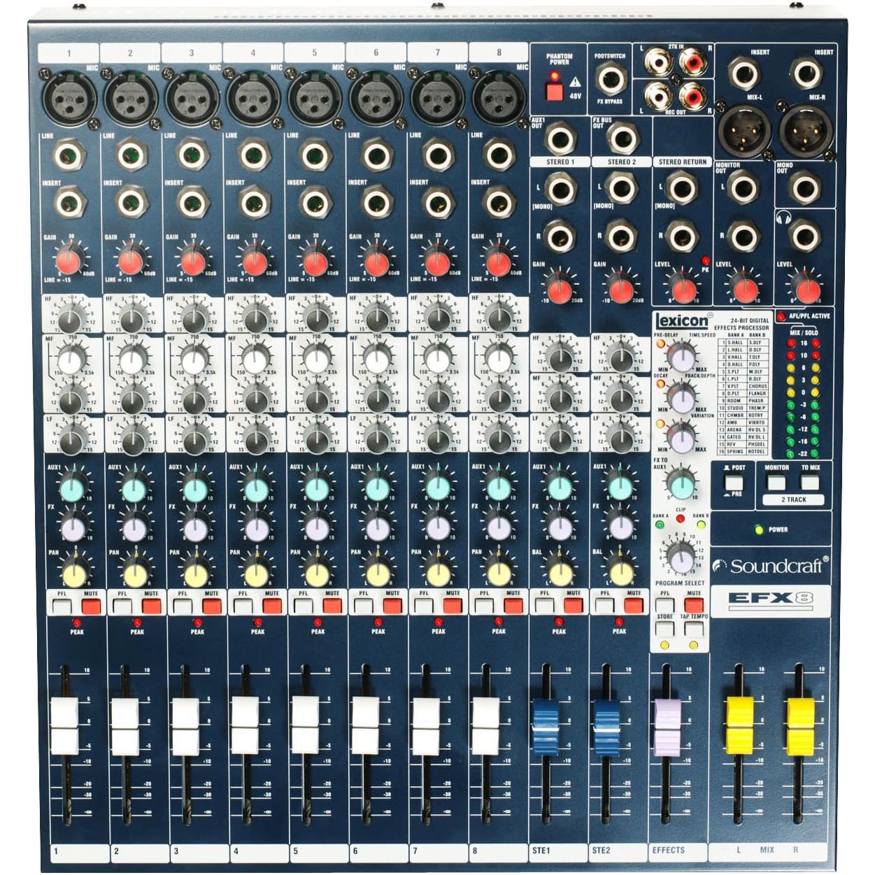 Soundcraft EFX8 8in/2out Low-Cost, High-Performance Lexicon Effects Mixer